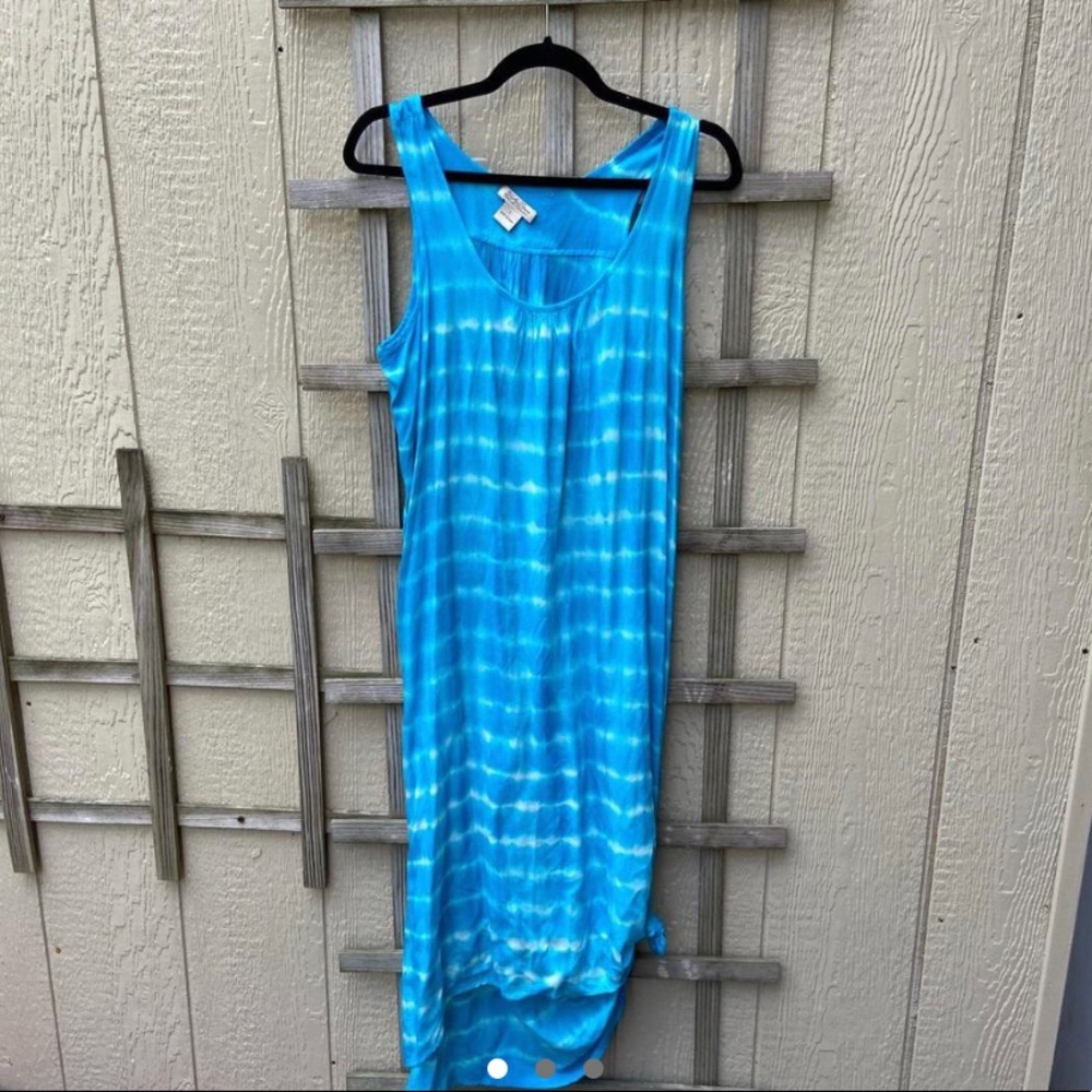Lucky Brand Blue Tie Dye Maxi Dress